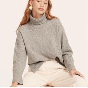 J. Crew gray long sleeve boxy gray turtleneck.